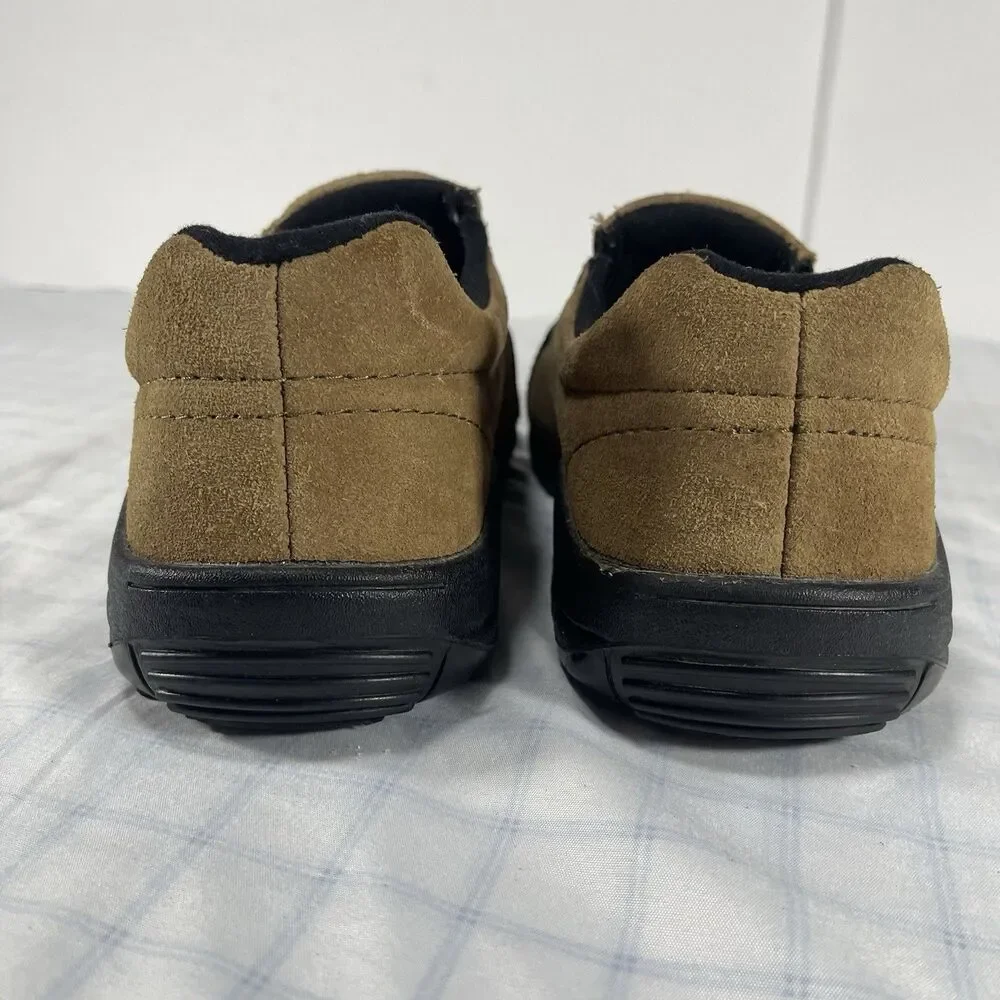 Brazos Work Force Mens Size 10 D Brown Suede Slip On Work Shoes